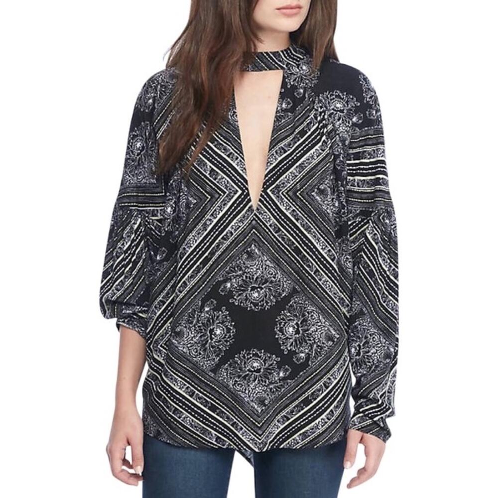 Free People Walking On A Dream Tunic in Black Combo